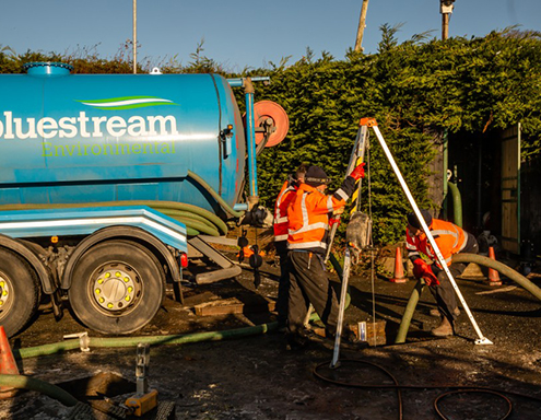 IRELAND’S LEADING WASTEWATER COMPANY, BLUESTREAM ENVIRONMENTAL, waste water treatment systems installation, Vacuum Tanker Hire, Drain Jetting, CCTV Camera Survey, Wastewater Treatment Plants & Pump Stations, Commercial Service